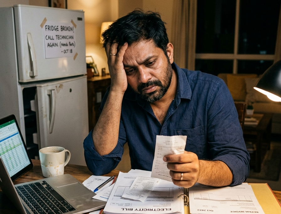 Rahul looking stressed after missing warranty